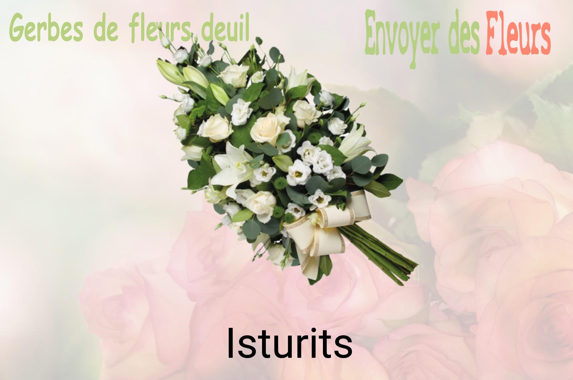 Gerbe de fleurs de deuil livrée à Isturits
